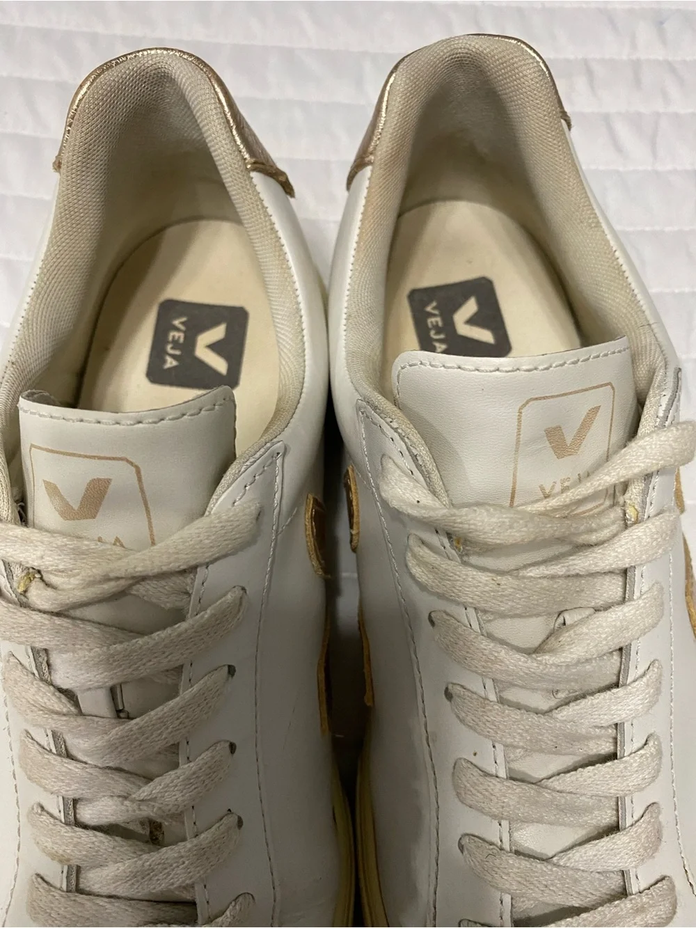 Veja Esplar White Leather Sneakers Women’s Size 8